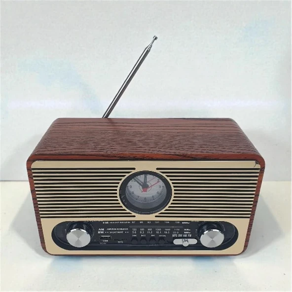 Everton RT-566 Bluetooth-USB-SD-FM Şarjlı  Saatli Nostaljik Radyo ürün görseli 1