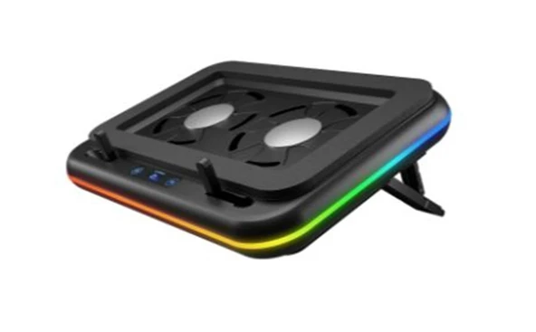Rampage S55 Angel Siyah 5 Mod RGB 120-120mm 2 Fanlı 14-17 Led Ekranlı Notebook Soğutucu Stand ürün görseli 1