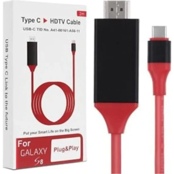 S LİNE Type-C To Hdmı 4K Tv Ses Görüntü Kablosu Samsung S8 / S9 / S10 Uyumlu HDMI Kablo FHD34 ürün görseli 1