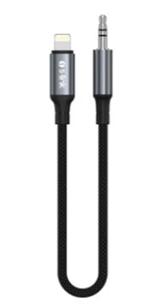 S-link Armor ML-01 1.2m Lightning to M AUX Örgülü Metal Başlıklı Siyah Ses Kablosu ürün görseli 1
