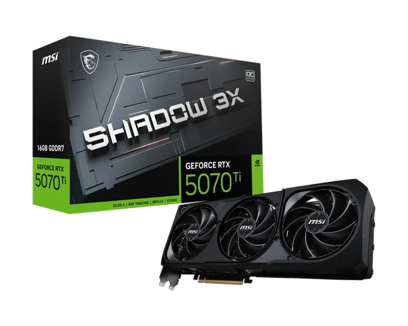 MSI VGA RTX 5070 TI 16G SHADOW 3X OC ürün görseli 1