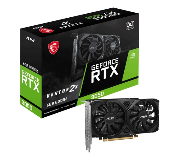 MSI VGA RTX 3050 VENTUS 2X E 6G OC ürün görseli 1