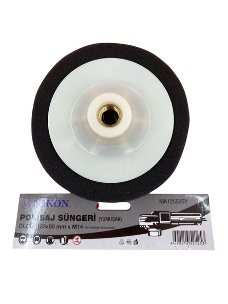 12550Sy Polisaj Süngeri 125 Mm Siyah Yumuşak ürün görseli 1