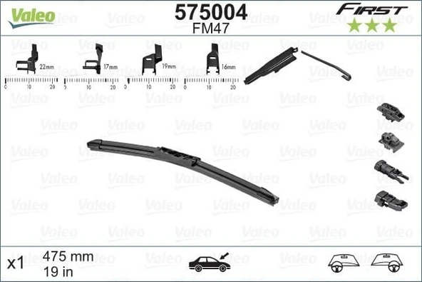 VALEO MUZ SİLECEK 475 mm (4 APARATLI) (1 AD) ürün görseli 1
