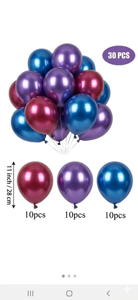 Krom Karışık Renk Balon ürün görseli 1
