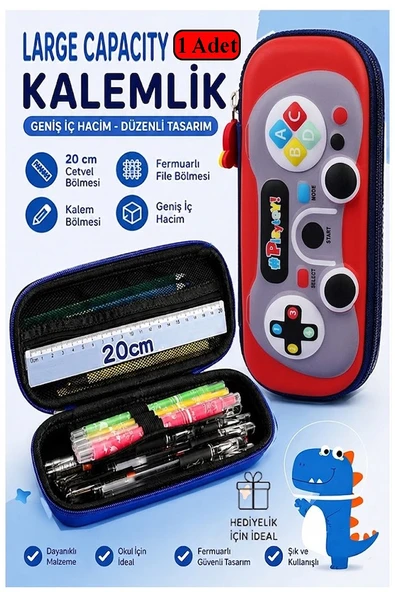 Oyun Konsolu Kabartmalı Bölmeli Kalemlik 1 Adet P-5953 Erkek Çocuk Okul Kalem Kutusu 3 Boyutlu Joystick Hediyelik ürün görseli 1