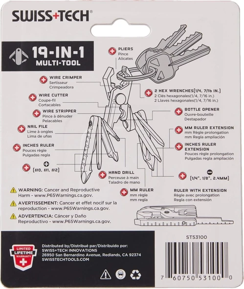 Swiss+Tech  Micro-Max 19-in-1 Anahtarlık Tipi Çok Amaçlı Multitool - Resim 6