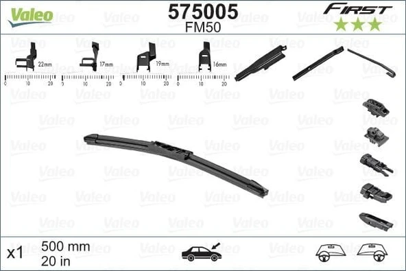 VALEO MUZ SİLECEK 500 mm (4 APARATLI) (1 AD) ürün görseli 1