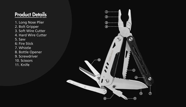 Swiss+Tech 11-in-1 Çok Amaçlı Multitool Pense - Resim 7