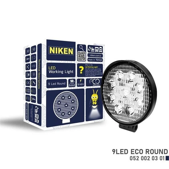 NIKEN CALISMA LAMBASI ECO 9 LEDLİ YUVARLAK KALIN TİP ürün görseli 1