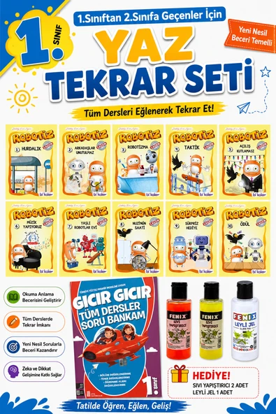 1. Sınıftan 2.Sınıfa Geçenler İçin Hikayelerle Yaz Tekrar Seti (Slime Set Hediyeli) ürün görseli 1
