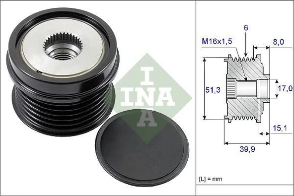 INA ALTERNATÖR RULMANI FIESTA VI C-MAX 1.6 10- JQD ürün görseli 1