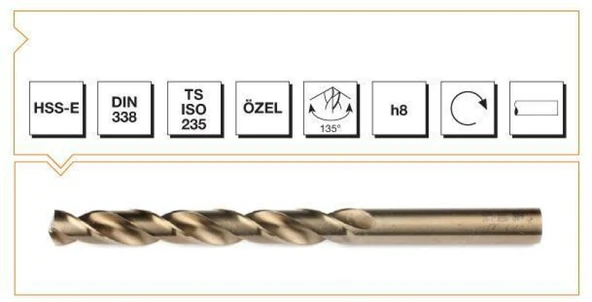 Makina Takım Hss-E Altın Seri İnox Delme Matkap Ucu 6 Mm ürün görseli 1