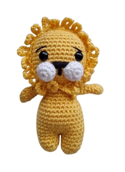 Maskot Minik Aslan Amigurumi Organik Anahtarlık Oyuncak ürün görseli 1