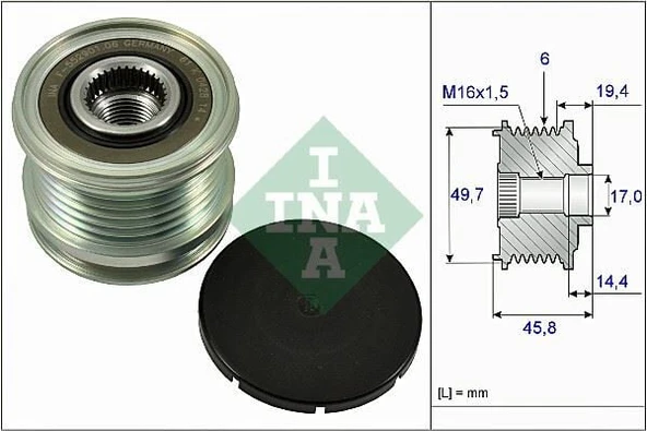 INA ALTERNATÖR KASNAGI MERCEDES SPRINTER  W204 W205 C218 W212 W222 X204 W166 C292 W639 W447 B906 ürün görseli 1