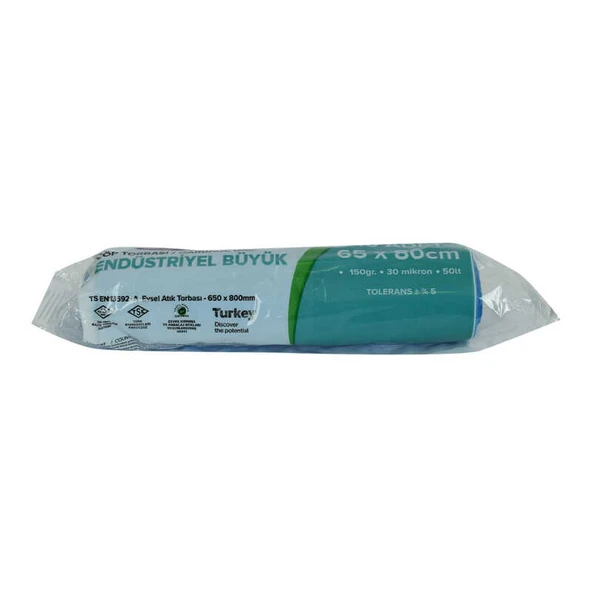 Torbası Büyük Boy 65X80Cm 150Gr 30Mikron 50Lt Mi Rulo 10 Adet ürün görseli 1