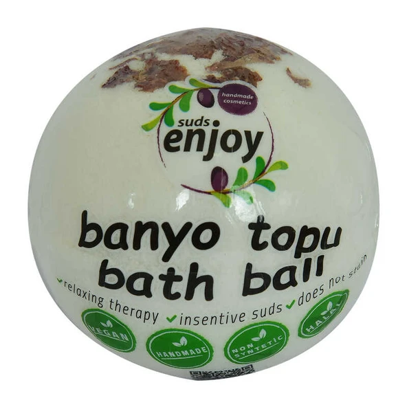 Beyaz Gül El Yapımı Banyo Küvet Topu Sabunu Beyaz 90-120 Gr ürün görseli 1