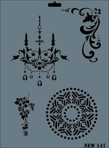 New Seri N-147 Stencil 35X25 Cm ürün görseli 1