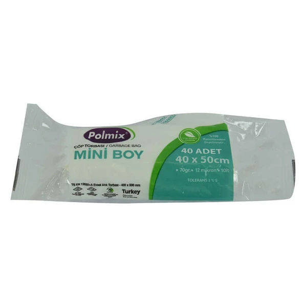 Torbası Mini Boy 40X50Cm 70Gr 12Mikron 10Lt Şeffaf Rulo 40 Adet ürün görseli 1