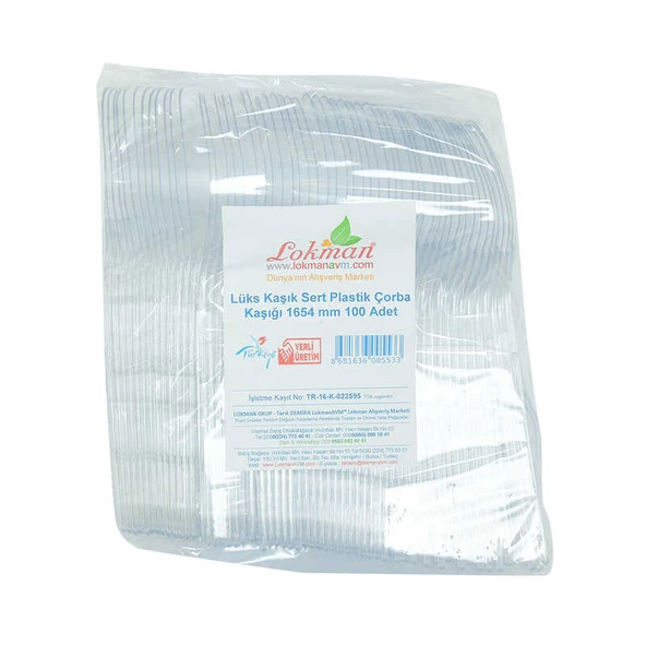 Lüks Kaşık Sert Plastik Çorba Kaşığı 1654 Mm Şeffaf 100 Adet 1 Paket ürün görseli 1