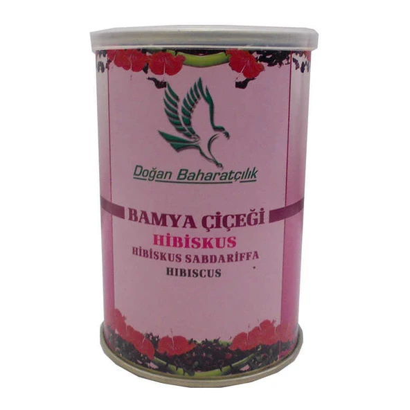 Afrika Bamya Çiçeği Hibiskus Mekke Gülü Doğal 100 Gr Teneke Kutu ürün görseli 1