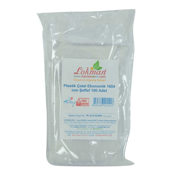 Plastik Çatal Ekonomik 1654 Mm Şeffaf 100 Adet 1 Paket ürün görseli 1