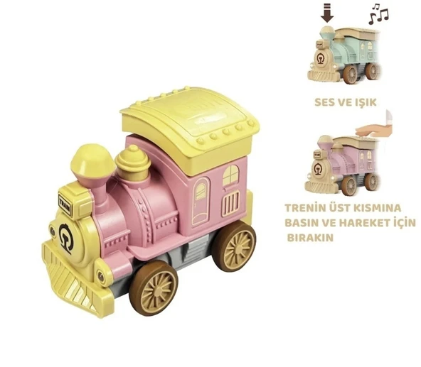 Oyuncak Tren Işıklı Sesli Bas Gitsin 14Cm - Pembe - 8068A - 1 Adet ürün görseli 1