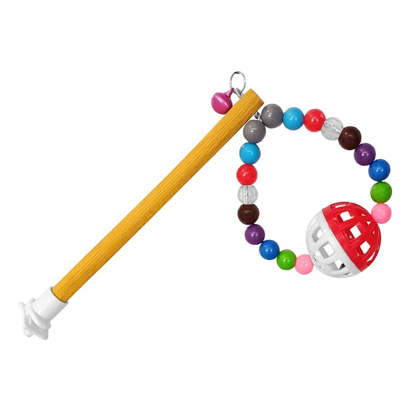 Renkli Boncuklu Tünekli Muhabbet Kuş Salıncağı 9.5-16 Cm ürün görseli 1