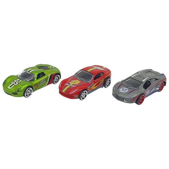 3'Lü Araba Yarış Seti - Die Cast - Ds045 - 1 Adet ürün görseli 1