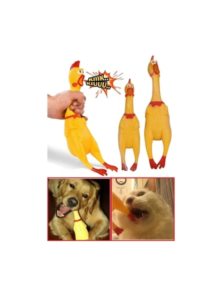Sesli Horoz Eğlenceli Kediler İçin Sesli Öten Horoz Oyuncak 28 Cm ürün görseli 1