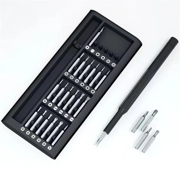 25 Parça Çok Fonksiyonlu Hassas Tornida Seti – Telefon Tablet Elektronik Tamir Tornida Seti ürün görseli 1