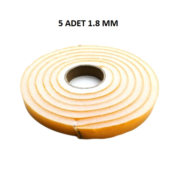 5 Adet Kapı Pencere Isı Yalıtım Süngeri Yapışkanlı Pencere Rüzgar Bandı 18Mm X 2,5 Mt ürün görseli 1