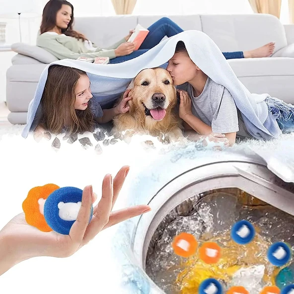 2 Adet Çamaşır Makinesi Evcil Hayvanlar İçin Tüy Toplayıcı Yıkanabilir Sünger Top ürün görseli 1