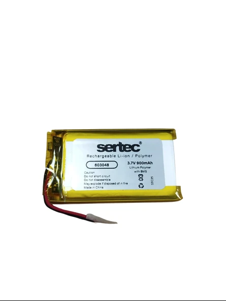Sertec 603048 3.7V 900 Mah Li-Polymer Pil (Devreli/1.5A) ürün görseli 1