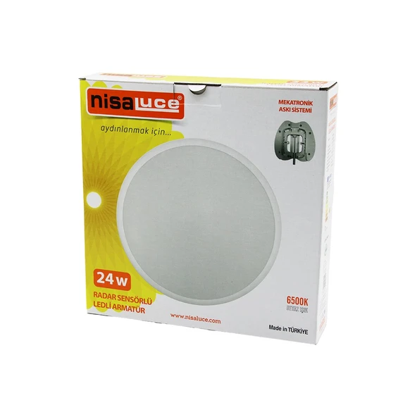 Ni̇saluce Eamp-106/B 24W Sensörlü Ledli̇ Armatür Beyaz Çerçeve Mekatroni̇k Aski Si̇stemi̇ 6500K - 2160Lm ürün görseli 1