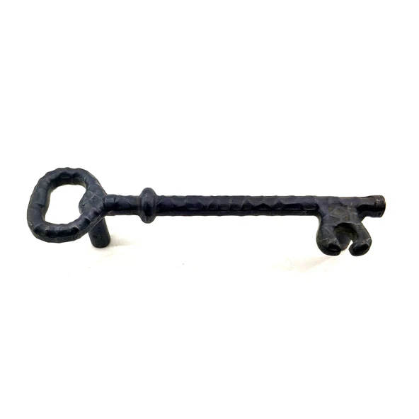 Antika Tarz Dekoratif Pirinç Anahtar Şeklinde Kapı Çekme Kolu, Mobilya, Sandık, Kutu Kulbu - 128Mm, Oksit ürün görseli 1
