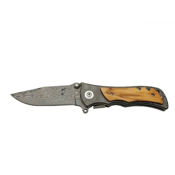 Browning 2-32 Damascus Çakı 20 Cm Manuel, Kemerlikli ürün görseli 1