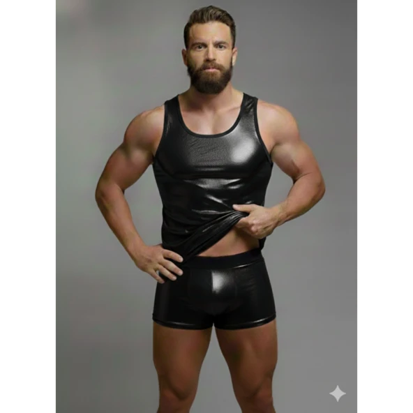 Erkek Lame Tank Top Boxer Takımı ürün görseli 1