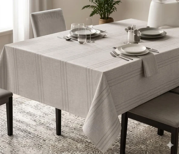 Dertsiz Masa Örtüsü 160X220 Taş Rengi ürün görseli 1