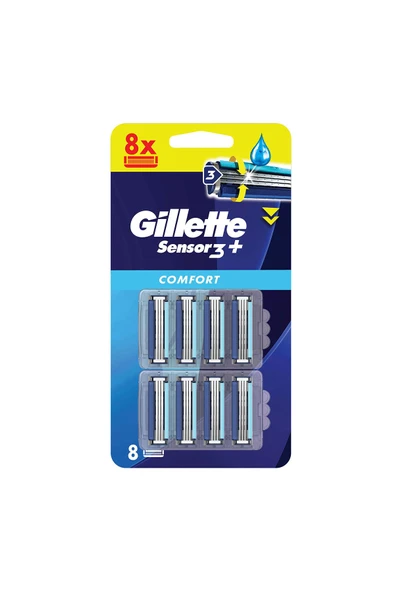 Gillette Sensor3+ Comfort 8'li Yedek Bıçak Başlığı - Resim 2