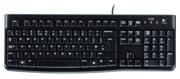 Logitech 920-002508 K120 İngilizce Usb Kablolu Siyah Klavye ürün görseli 1