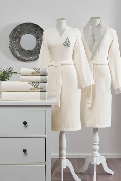 Özdilek Cotton Bliss Aile Seti Krem-Yeşil ürün görseli 1
