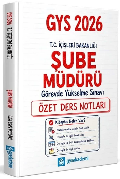 GYS Akademi 2026 GYS İçişleri Bakanlığı Şube Müdürü Özet Ders Notları Görevde Yükselme GYS Akademi ürün görseli 1