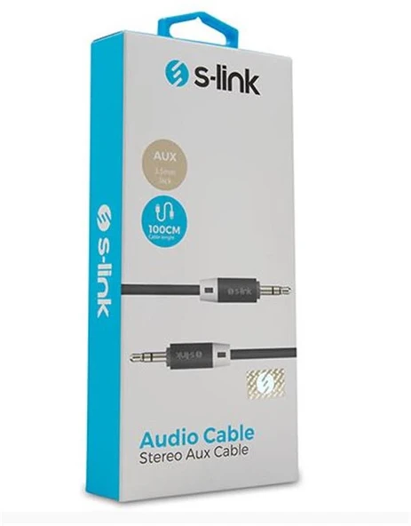S-link SL-SP70 1m Siyah 3.5mm Stereo Ses Kablosu ürün görseli 1