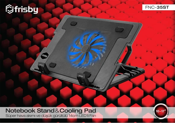 Frisby FNC-35ST Standlı Notebook Soğutucu 1 Port Usb 10"- 17" boyutunda notebooklar için uygundur ürün görseli 1
