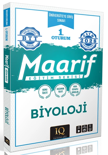 IQ Yayınları 2028 YKS TYT Biyoloji Maarif Eğitim Serisi 1. Oturum IQ Yayınları ürün görseli 1