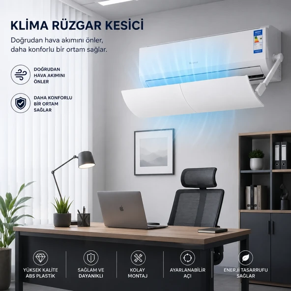 TriLine Klima Rüzgar Yönlendirme Aparatı Deliksiz Ön Panel 56-100 cm Genişleyebilir ürün görseli 1