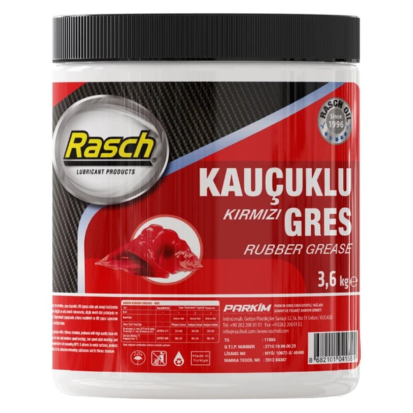 Rasch Kauçuklu Katı Gres Yağı Kırmızı - 3.6 Kg. ürün görseli 1
