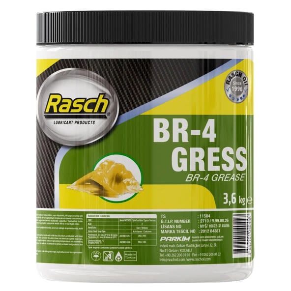 Rasch BR-4 Kalsiyumlu Katı Gres Yağı Sarı - 3.6 Kg. ürün görseli 1