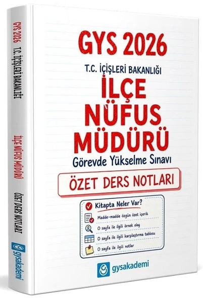 GYS Akademi 2026 GYS İçişleri Bakanlığı İlçe Nüfus Müdürü Özet Ders Notları Görevde Yükselme GYS Akademi ürün görseli 1